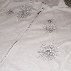 Beaded sparkly grey hoodie sz 18/20